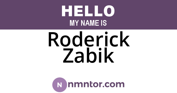 Roderick Zabik
