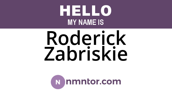 Roderick Zabriskie