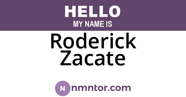 Roderick Zacate