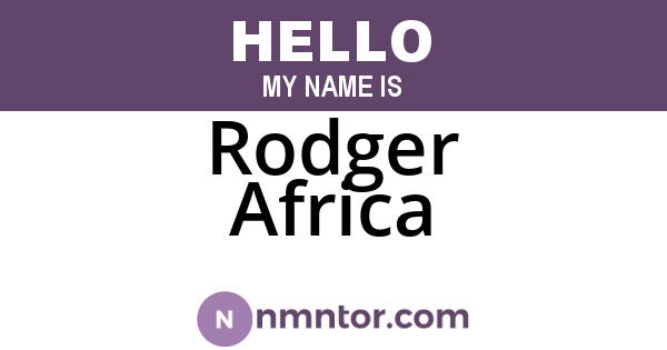 Rodger Africa