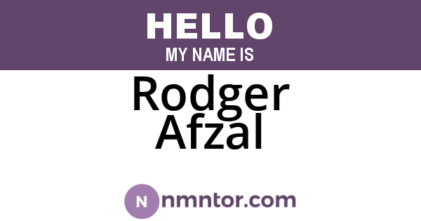 Rodger Afzal
