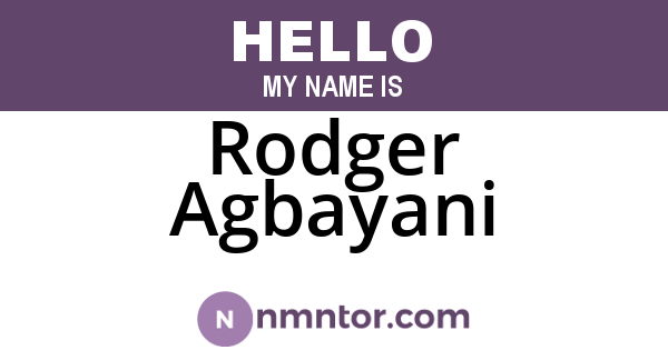 Rodger Agbayani