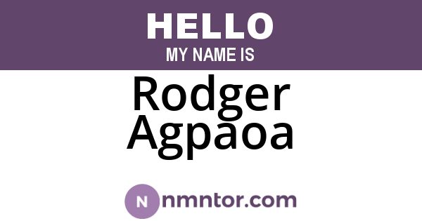 Rodger Agpaoa