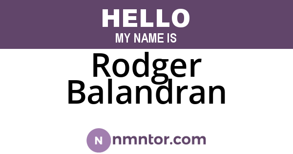 Rodger Balandran