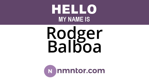 Rodger Balboa