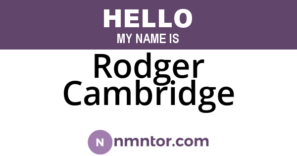 Rodger Cambridge