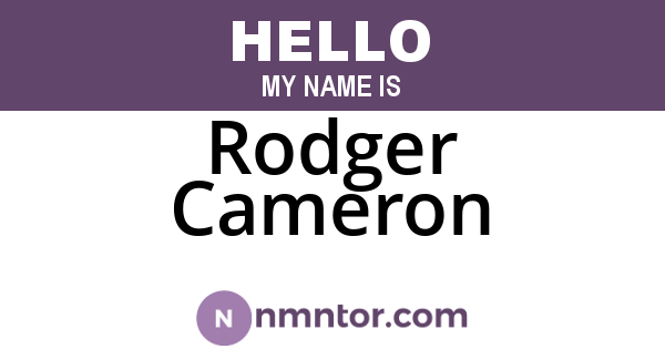 Rodger Cameron