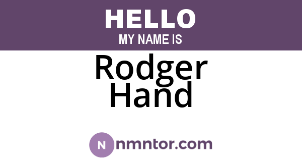 Rodger Hand