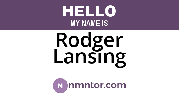 Rodger Lansing
