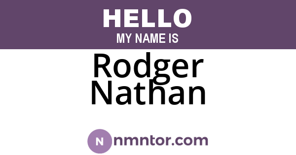 Rodger Nathan