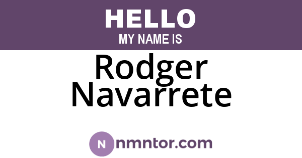 Rodger Navarrete