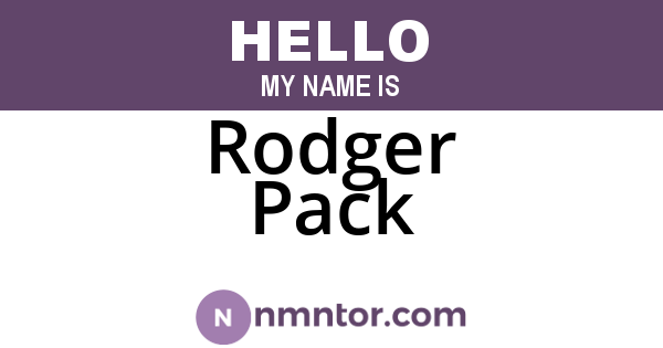 Rodger Pack