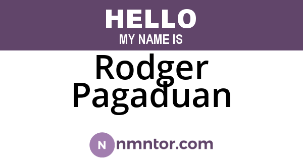 Rodger Pagaduan