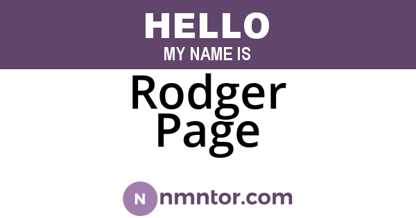 Rodger Page