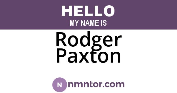 Rodger Paxton