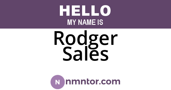 Rodger Sales