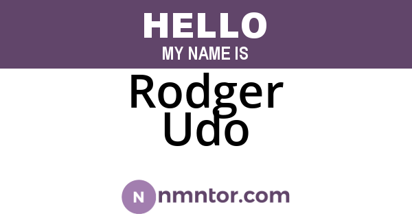 Rodger Udo