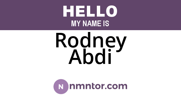 Rodney Abdi