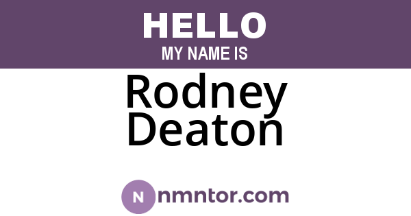 Rodney Deaton