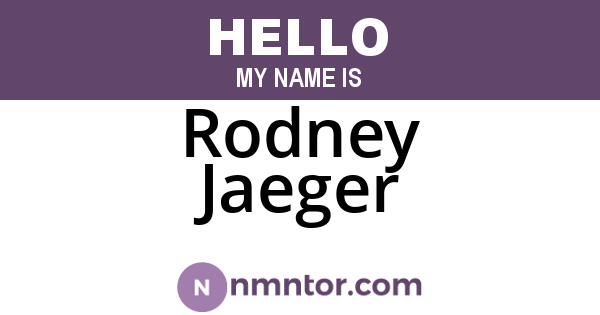 Rodney Jaeger