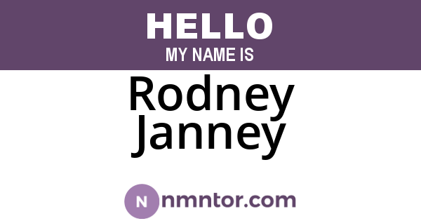 Rodney Janney