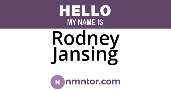 Rodney Jansing