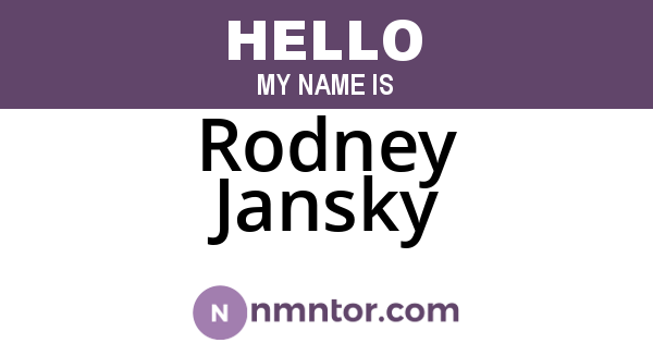 Rodney Jansky