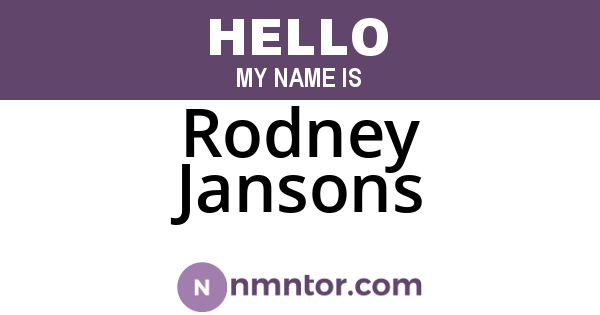 Rodney Jansons