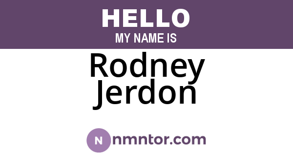 Rodney Jerdon