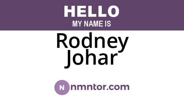 Rodney Johar