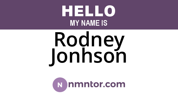 Rodney Jonhson