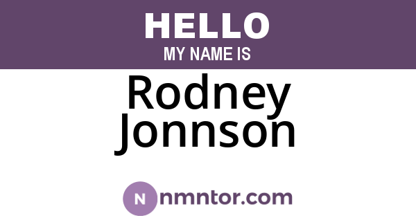 Rodney Jonnson