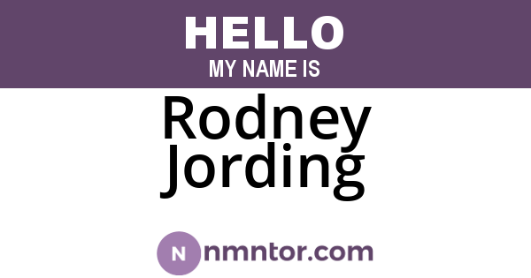 Rodney Jording