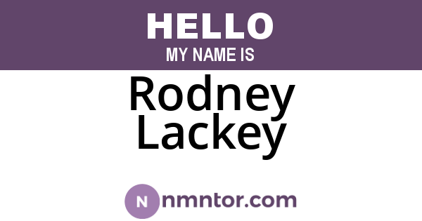 Rodney Lackey