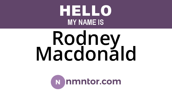 Rodney Macdonald
