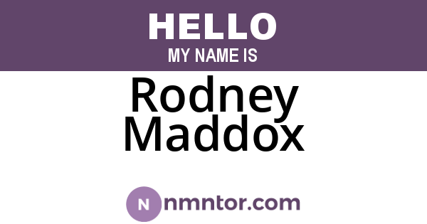 Rodney Maddox