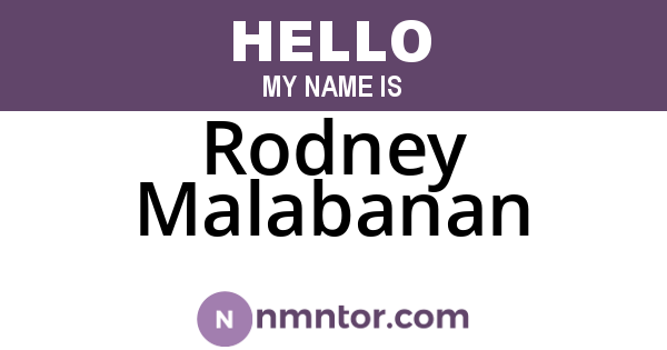 Rodney Malabanan
