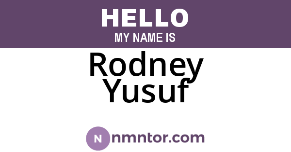 Rodney Yusuf