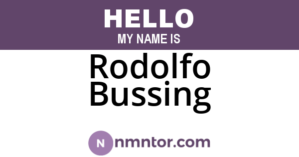 Rodolfo Bussing
