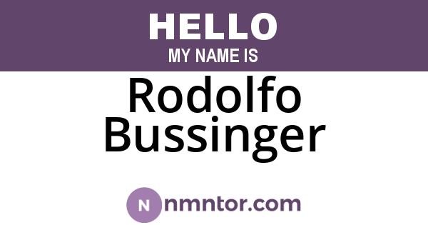 Rodolfo Bussinger