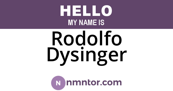 Rodolfo Dysinger
