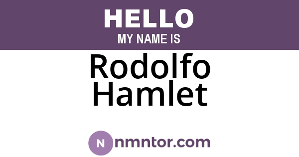 Rodolfo Hamlet
