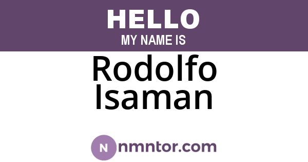 Rodolfo Isaman