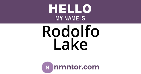 Rodolfo Lake