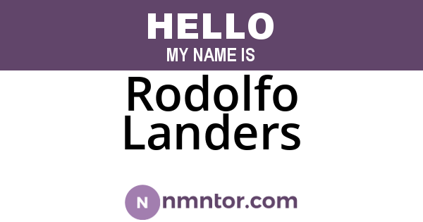 Rodolfo Landers