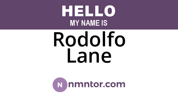 Rodolfo Lane