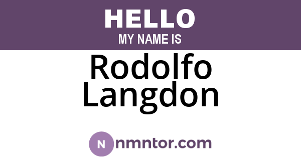 Rodolfo Langdon