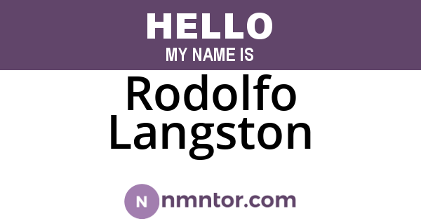 Rodolfo Langston