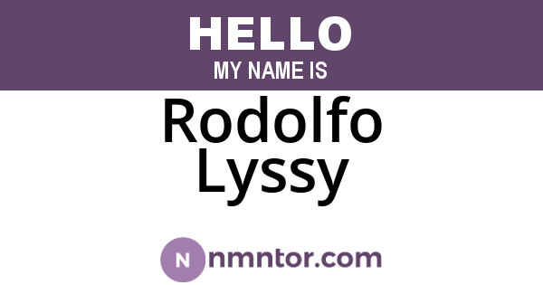 Rodolfo Lyssy