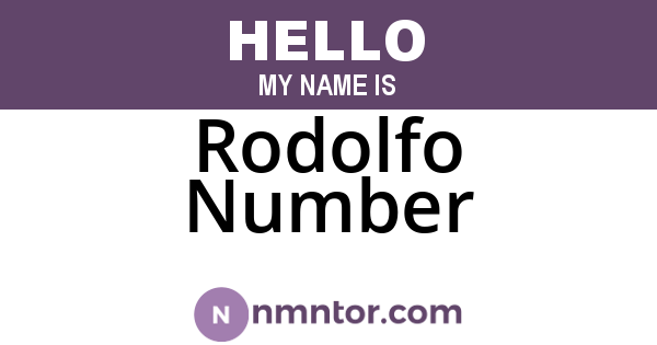 Rodolfo Number